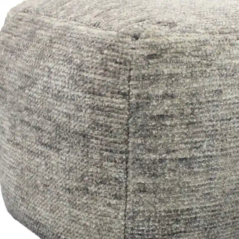 Pouf ottoman cube en laine grise