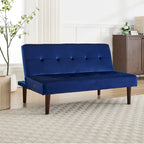 Mini canapé-lit pliant, petit canapé deux places de 114 cm avec dossier réglable et port de charge, fauteuil inclinable convertible moderne