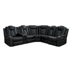Canapé d'angle inclinable de luxe 5 et 6 places avec LED, USB, chargement sans fil, Bluetooth et rangement