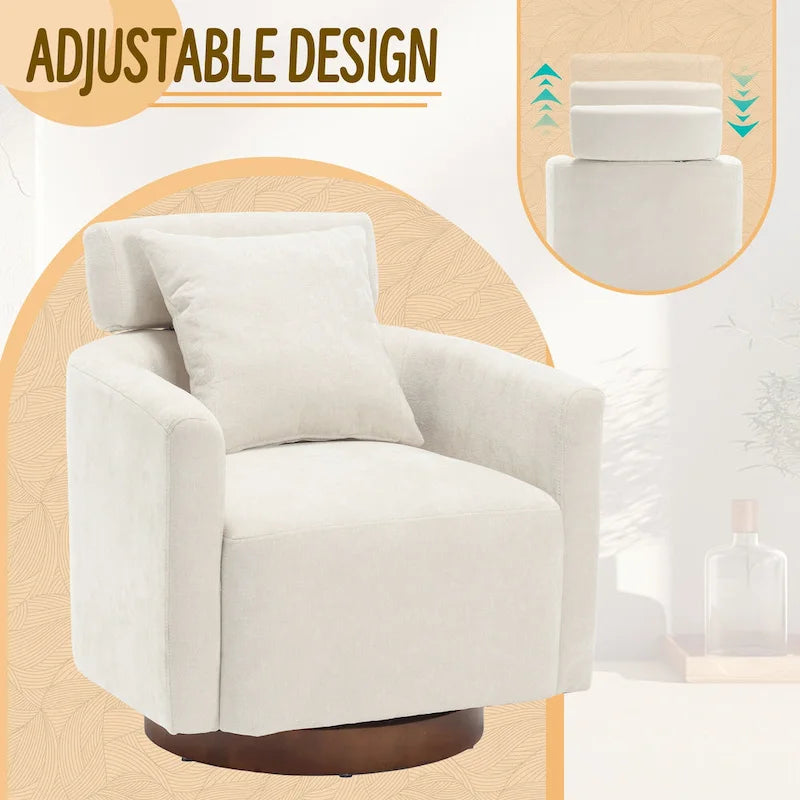 Fauteuil pivotant à 360 degrés, Fauteuil capitonné en chenille