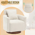 Fauteuil pivotant à 360 degrés, Fauteuil capitonné en chenille
