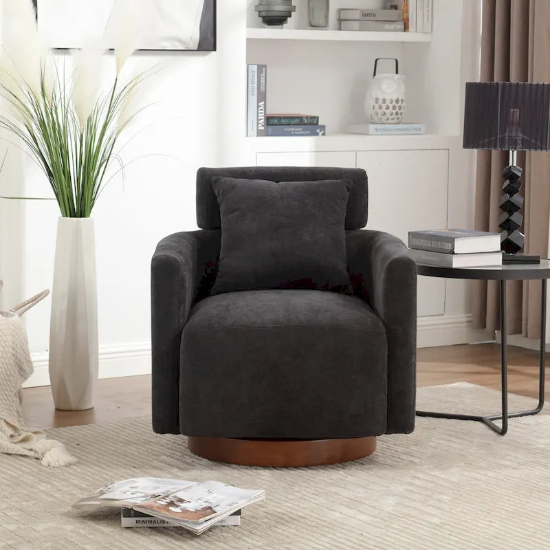 Fauteuil pivotant à 360 degrés, Fauteuil capitonné en chenille