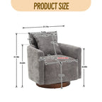 Fauteuil pivotant à 360 degrés, Fauteuil capitonné en chenille