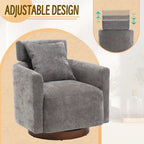 Fauteuil pivotant à 360 degrés, Fauteuil capitonné en chenille