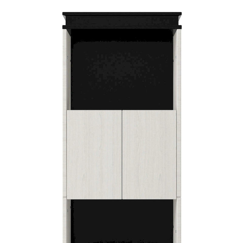 Lit escamotable grand format avec bureau et étagères de rangement