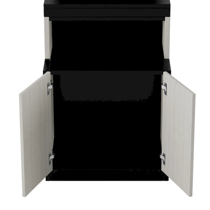 Lit escamotable grand format avec bureau et étagères de rangement