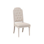 Modern 20 Upholstered Armless Side Chair with Wood Legs and Button Tufted Cushion (Set of 2)