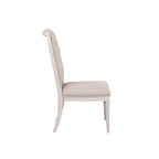 Chaise d'appoint moderne sans accoudoirs rembourrée de 20 pouces avec pieds en bois et coussin capitonné (lot de 2)