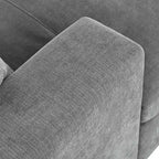 Chaise longue moderne grise de 53,5 po avec pieds en bois massif et oreillers pour salon