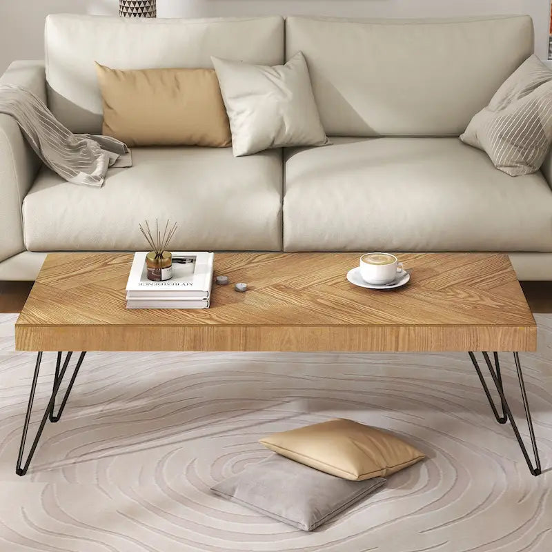 Table basse moderne avec pieds en métal - 19,60 x 43,30 x 17,80