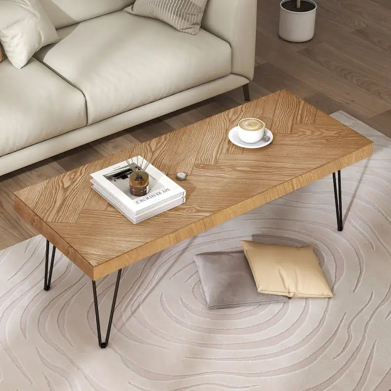 Table basse moderne avec pieds en métal - 19,60 x 43,30 x 17,80
