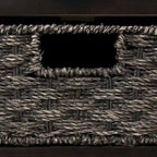 Banc de rangement d'entrée avec panier amovible et 2 tiroirs, avec coussin amovible pour salon