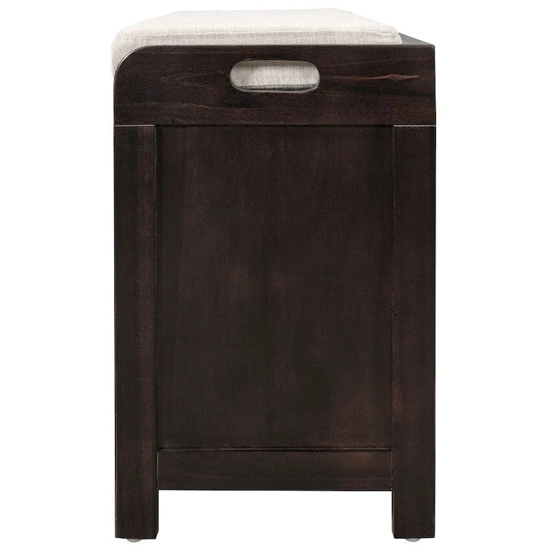 Banc de rangement d'entrée avec panier amovible et 2 tiroirs, avec coussin amovible pour salon