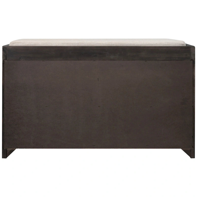 Banc de rangement d'entrée avec panier amovible et 2 tiroirs, avec coussin amovible pour salon
