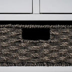 Banc de rangement d'entrée avec panier amovible et 2 tiroirs, avec coussin amovible pour salon