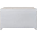 Banc de rangement d'entrée avec panier amovible et 2 tiroirs, avec coussin amovible pour salon