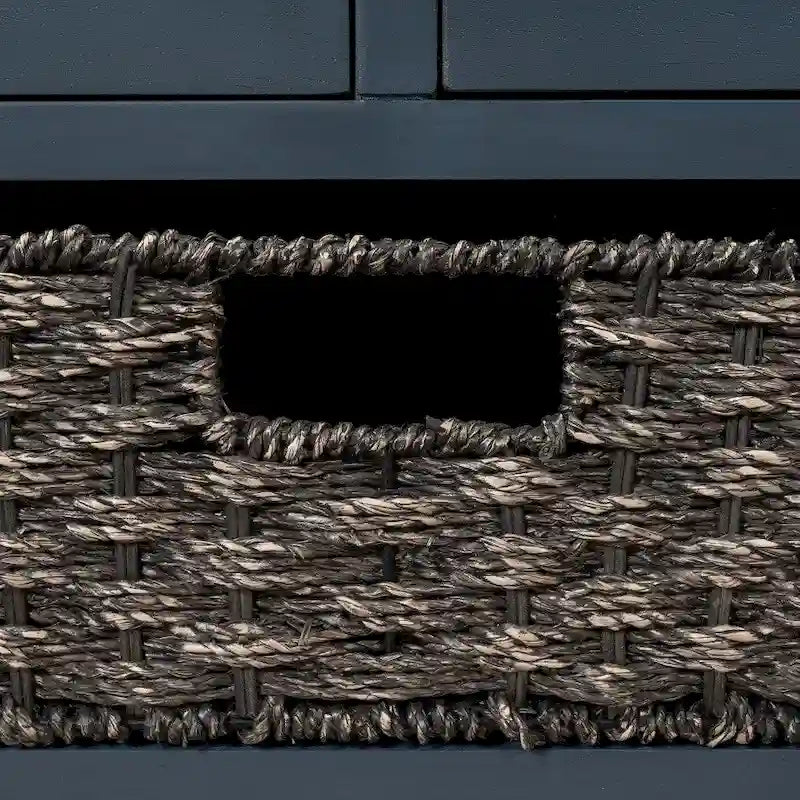 Banc de rangement d'entrée avec panier amovible et 2 tiroirs, avec coussin amovible pour salon