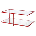 Table basse moderne en verre monocouche de 42 pouces