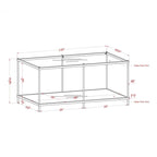 Table basse moderne en verre monocouche de 42 pouces