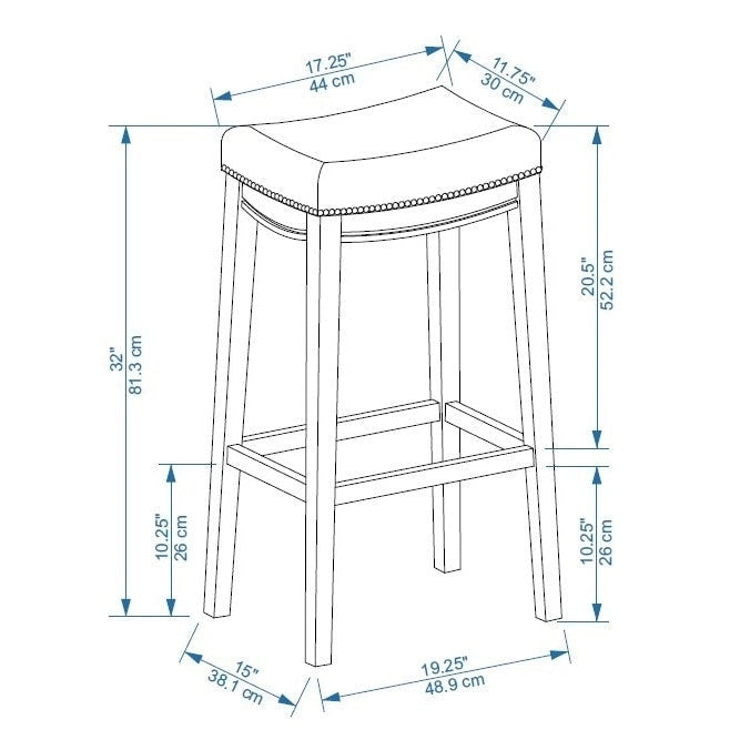 Tabouret de bar rustique à rayures crème