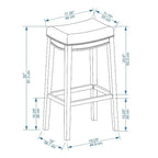 Tabouret de bar rustique à rayures crème