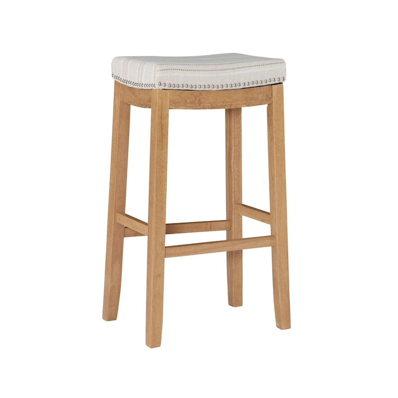 Tabouret de bar rustique à rayures crème