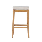Tabouret de bar rustique à rayures crème