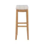 Tabouret de bar rustique à rayures crème