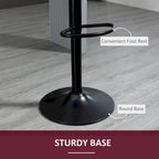 Lot de 2 tabourets de bar réglables, tabourets de bar en velours hauteur comptoir, tabourets de cuisine rembourrés avec siège pivotant, cadre en acier