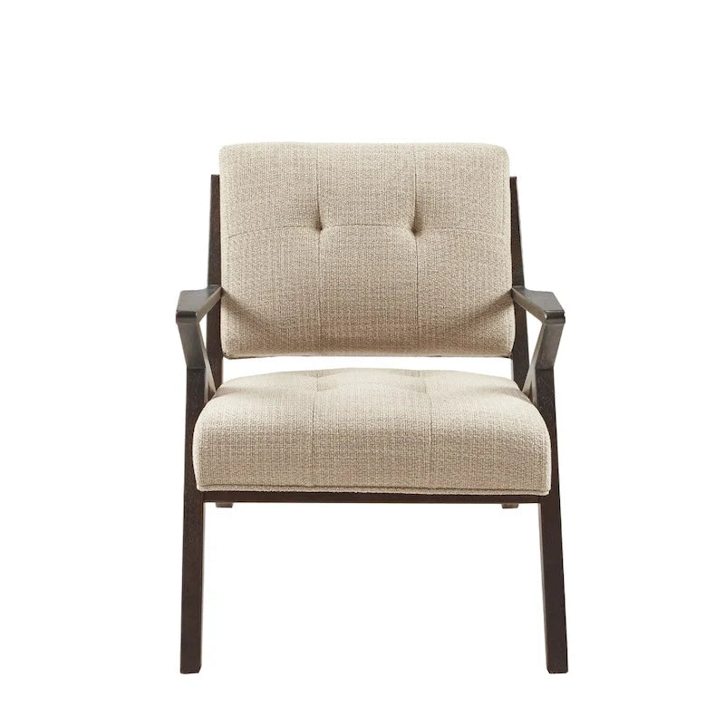 Fauteuil rembourré avec cadre en bois oblique