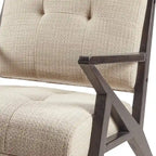 Fauteuil rembourré avec cadre en bois oblique
