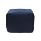 Pouf plissé bleu marine uni fait main