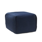 Pouf plissé bleu marine uni fait main