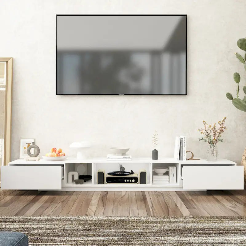 Meuble TV pour 90 pouces, Meuble TV multimédia, Console multimédia pour centre de divertissement