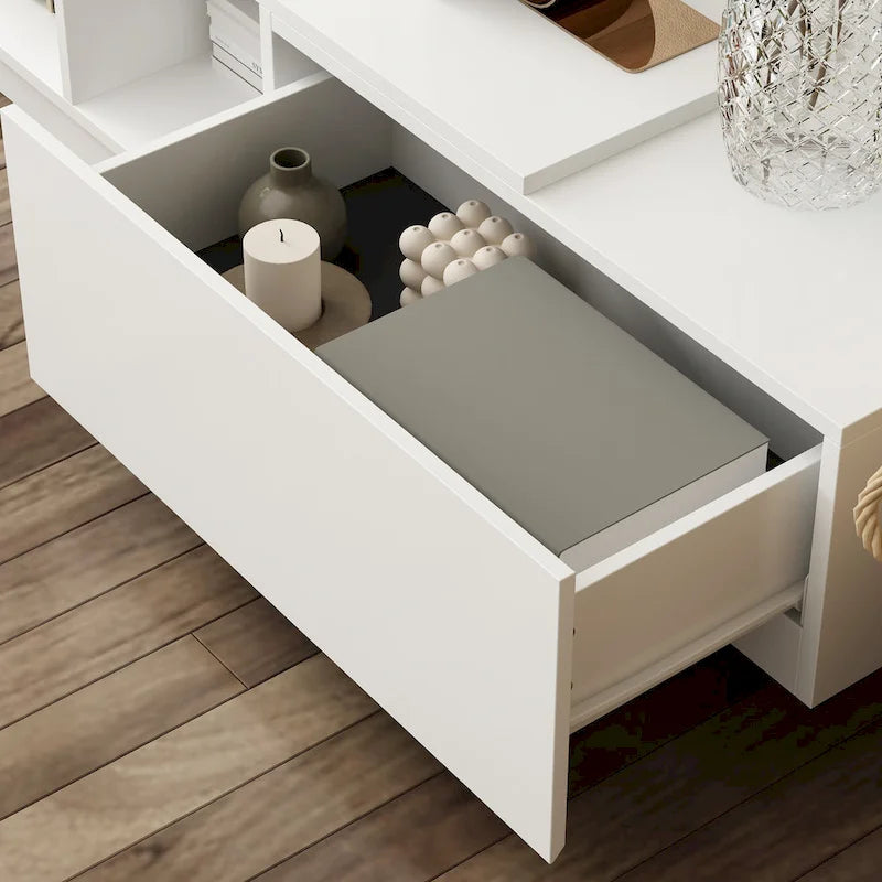Meuble TV pour 90 pouces, Meuble TV multimédia, Console multimédia pour centre de divertissement