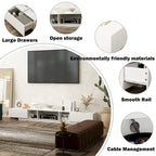 Meuble TV pour 90 pouces, Meuble TV multimédia, Console multimédia pour centre de divertissement