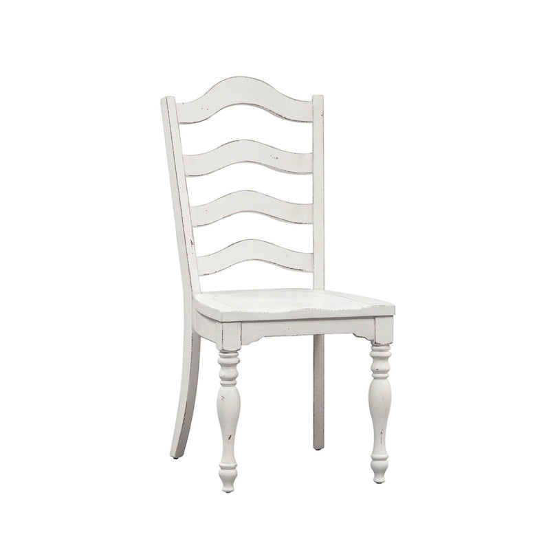 Chaises rétro blanches à dossier échelle (lot de deux)