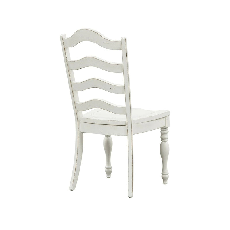 Chaises rétro blanches à dossier échelle (lot de deux)