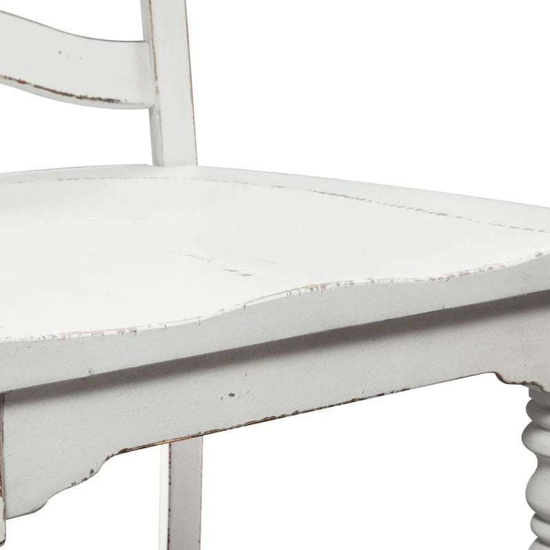 Chaises rétro blanches à dossier échelle (lot de deux)