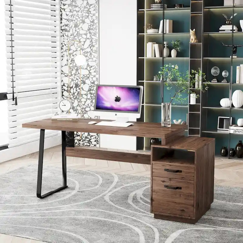 Bureau informatique avec tiroirs