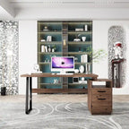 Bureau informatique avec tiroirs