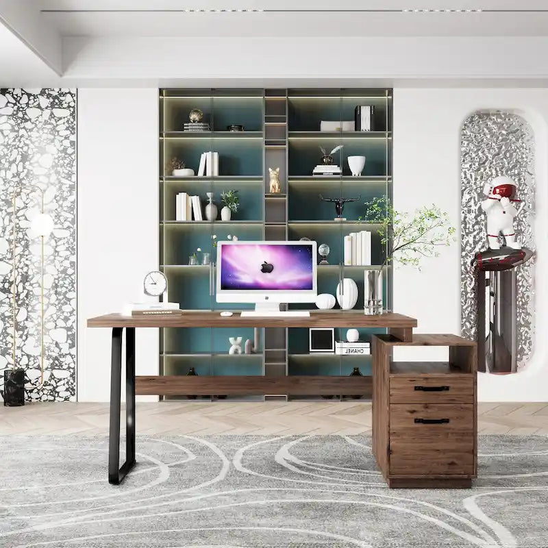 Bureau informatique avec tiroirs