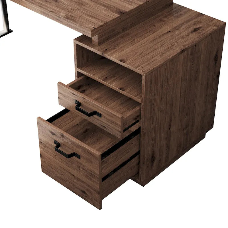 Bureau informatique avec tiroirs