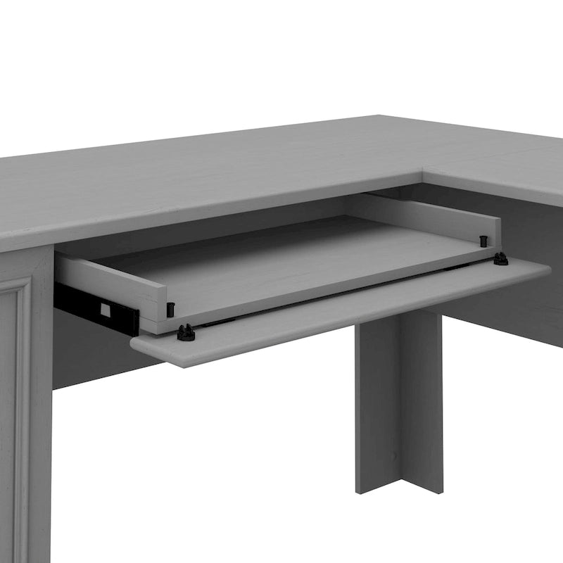 Bureau en L et meuble de rangement par