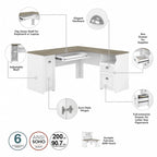 Bureau en L et meuble de rangement par