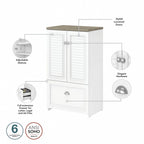 Bureau en L et meuble de rangement par