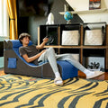 Chaise, table et pouf de jeu convertibles 3 en 1 avec appui-tête réglable - Vinyle