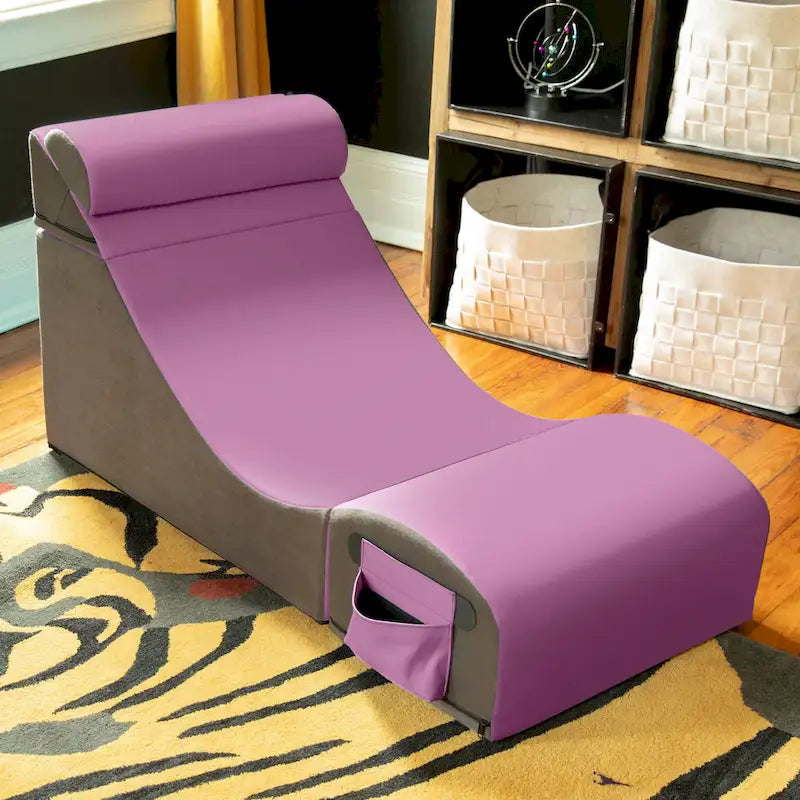 Chaise, table et pouf de jeu convertibles 3 en 1 avec appui-tête réglable - Vinyle
