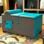 Chaise, table et pouf de jeu convertibles 3 en 1 avec appui-tête réglable - Vinyle