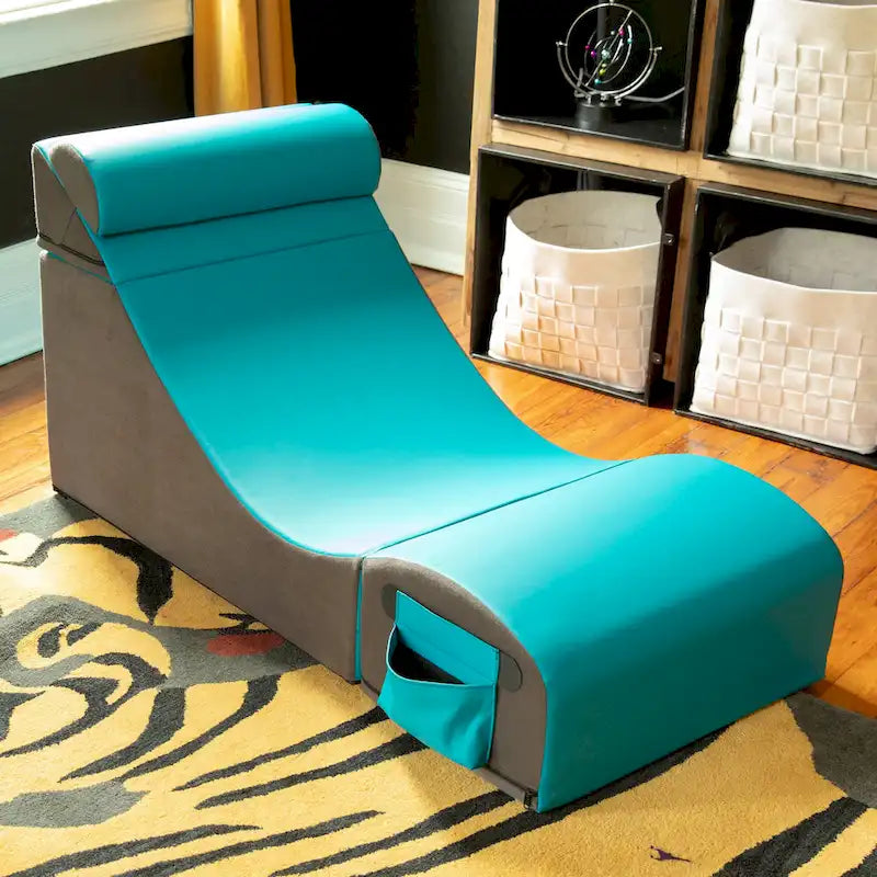 Chaise, table et pouf de jeu convertibles 3 en 1 avec appui-tête réglable - Vinyle